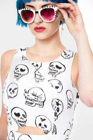 Vertex Skulls Dress-Jawbreaker-Dark Fashion Clothing