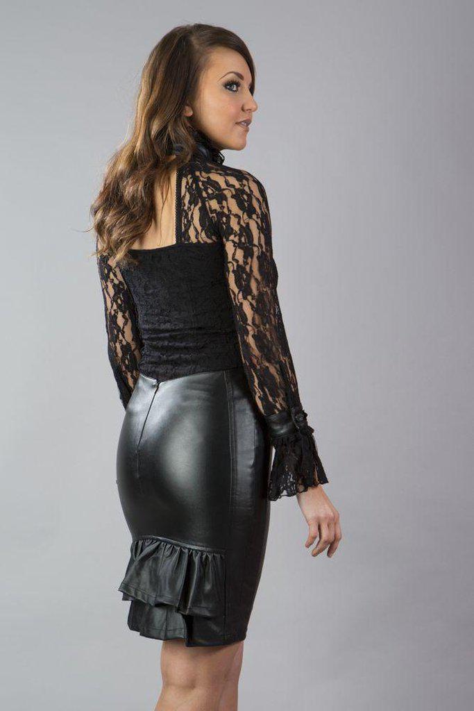 Victorian Long Sleeve Top In Lace-Burleska-Dark Fashion Clothing