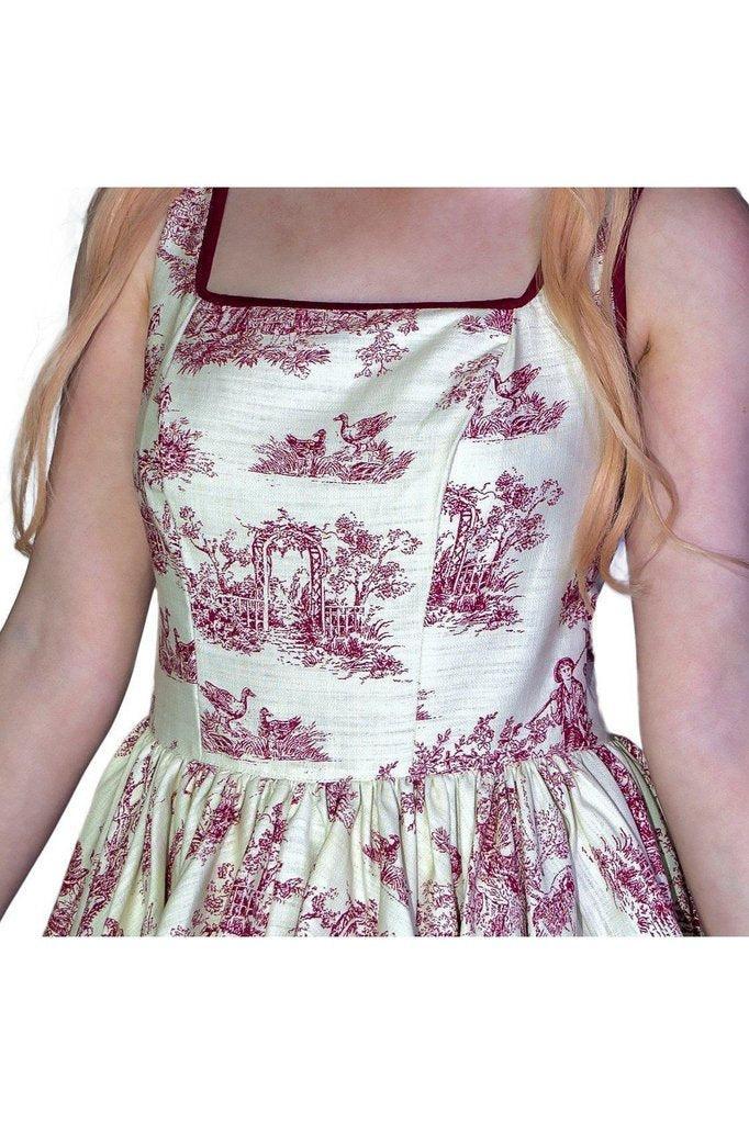 Victorian Vintage Red High-Low Dress - Miriam - Dr Faust