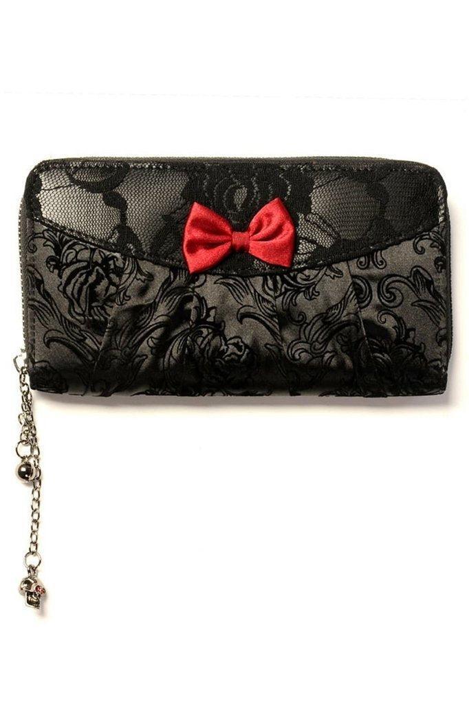 Vine Black Lace Wallet-Banned-Dark Fashion Clothing