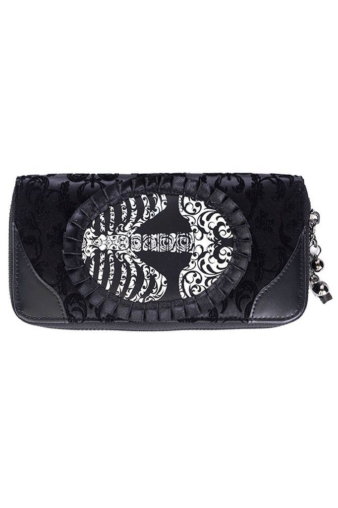 Vine Black Ribcage Lace Wallet-Banned-Dark Fashion Clothing