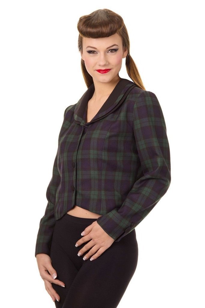 Vintage Tartan Jacket-Banned-Dark Fashion Clothing