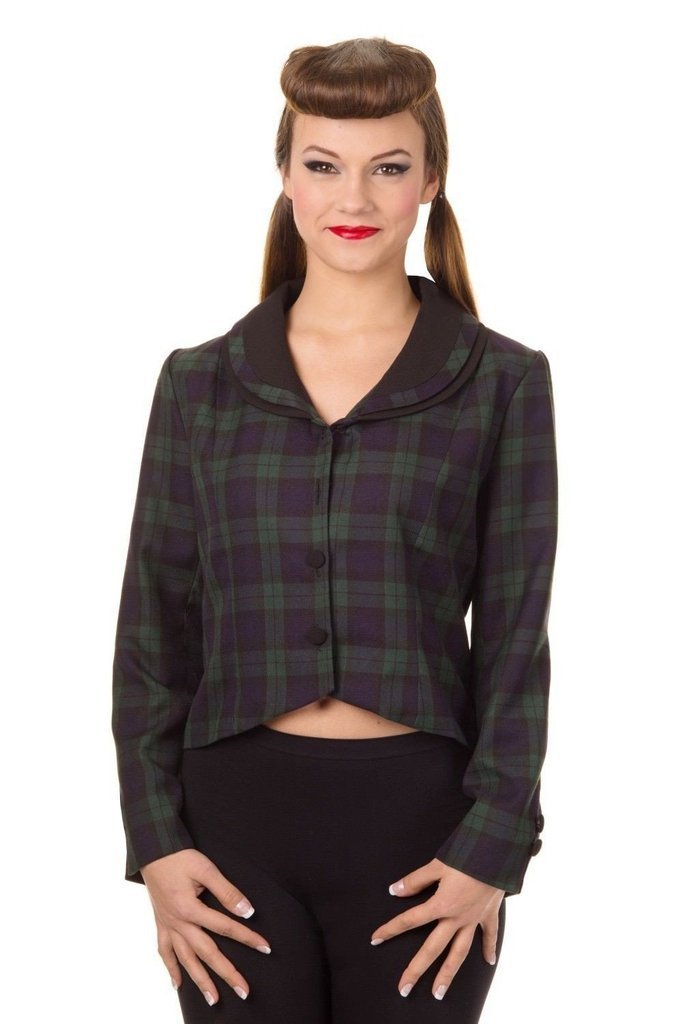 Vintage Tartan Jacket-Banned-Dark Fashion Clothing