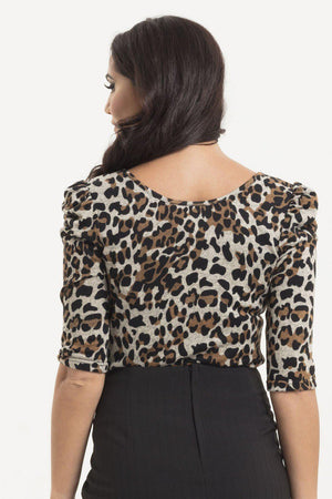 Von Teese Leopard Print Top-Voodoo Vixen-Dark Fashion Clothing