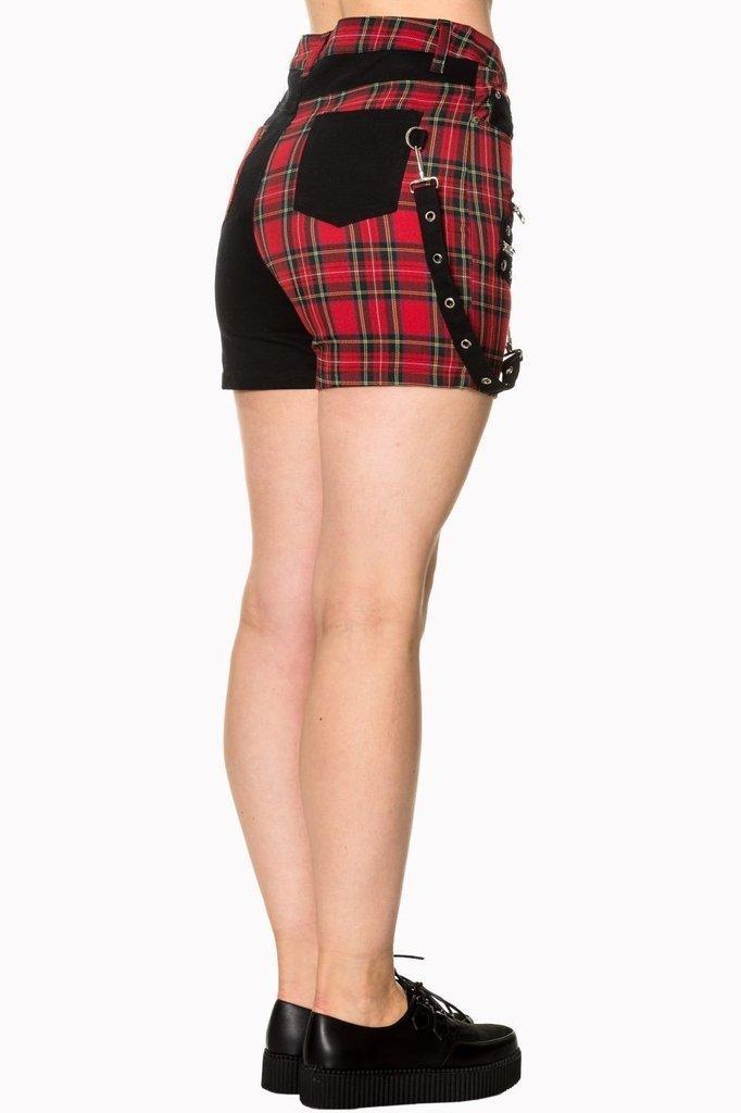 Walk The Line Shorts-Banned-Dark Fashion Clothing