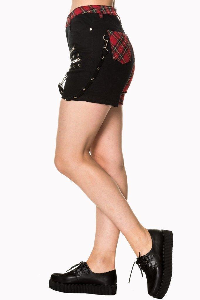 Walk The Line Shorts-Banned-Dark Fashion Clothing