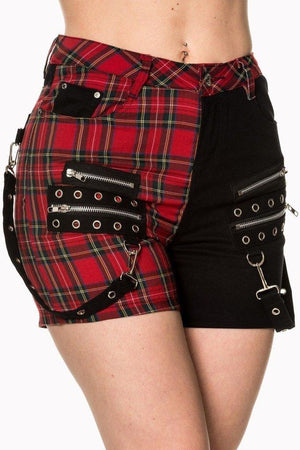 Walk The Line Shorts-Banned-Dark Fashion Clothing
