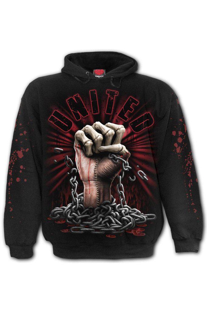 We Bleed Together - Hoody Black-Spiral-Dark Fashion Clothing