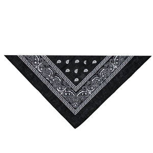 White Design Black Cotton Bandana - Everard-Dr Faust-Dark Fashion Clothing