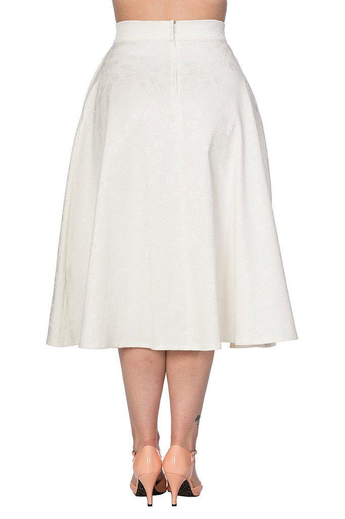 White Preppy Skirt-Banned-Dark Fashion Clothing