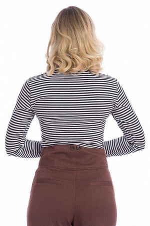 Winter Stripe Jersey Top-Banned-Dark Fashion Clothing