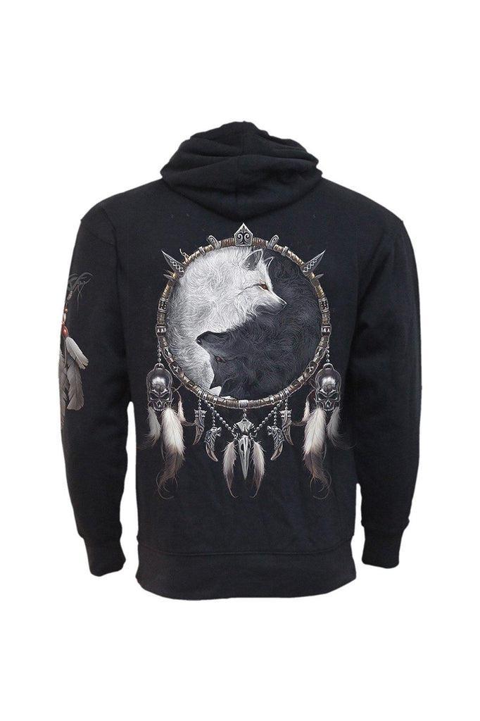 Wolf Chi - Side Pocket Hoody Black-Spiral-Dark Fashion Clothing