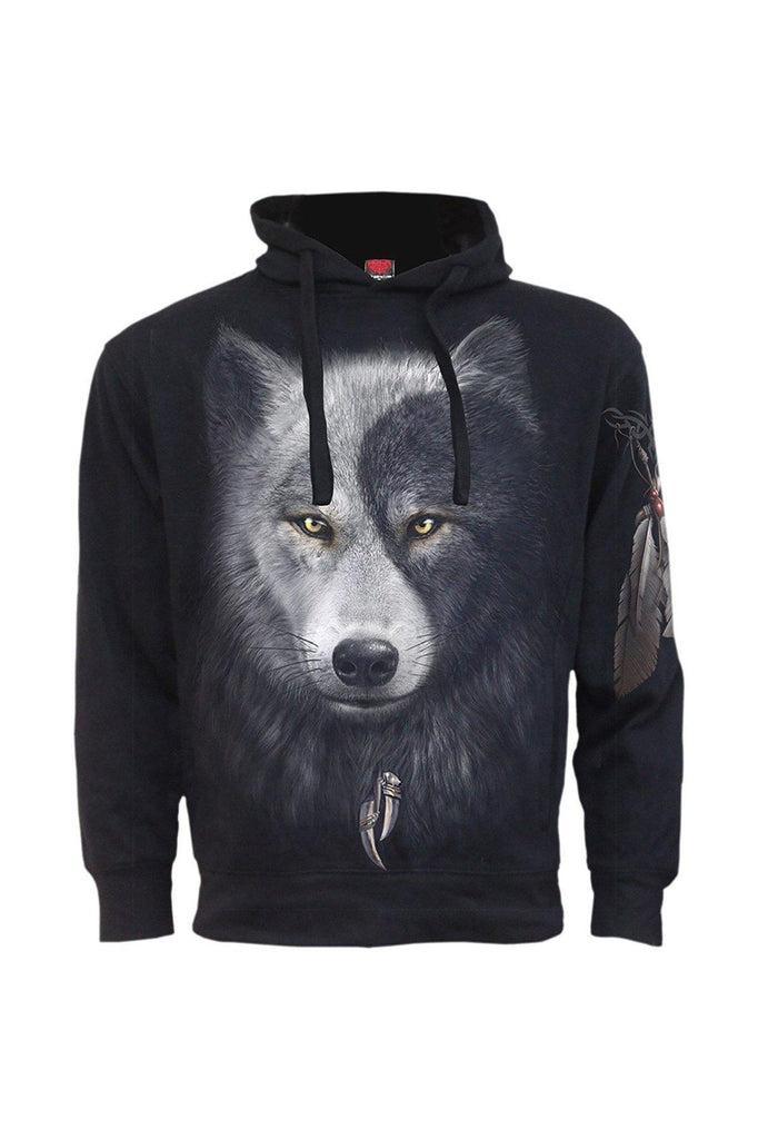 Wolf Chi - Side Pocket Hoody Black-Spiral-Dark Fashion Clothing