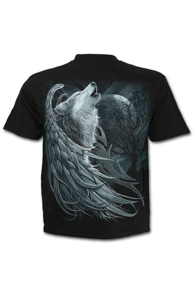 Wolf Spirit - T-Shirt Black-Spiral-Dark Fashion Clothing