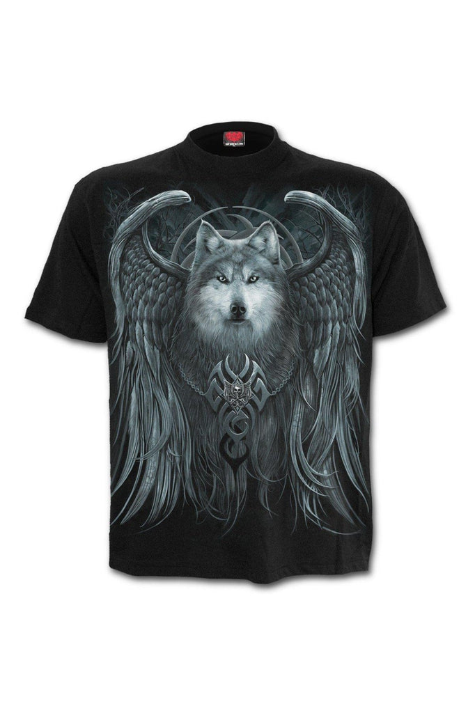 Wolf Spirit - T-Shirt Black-Spiral-Dark Fashion Clothing