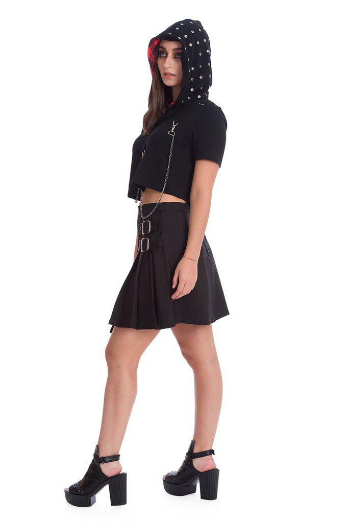 Youth Girl Sleeveless Hoodie-Banned-Dark Fashion Clothing