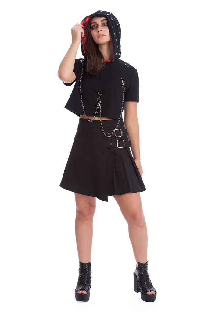 Youth Girl Sleeveless Hoodie-Banned-Dark Fashion Clothing