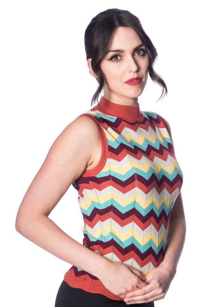 Zadia Zig Zag Tank-Banned-Dark Fashion Clothing