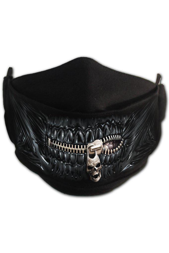 Zipper Mouth - Premium Cotton Fashion Mask with Adjuster-Spiral-Dark Fashion Clothing