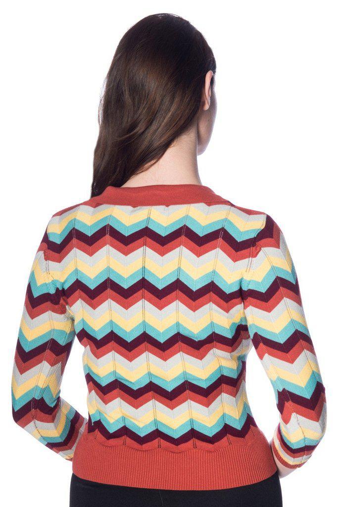 Zoe Zig Zag Collar Top-Banned-Dark Fashion Clothing
